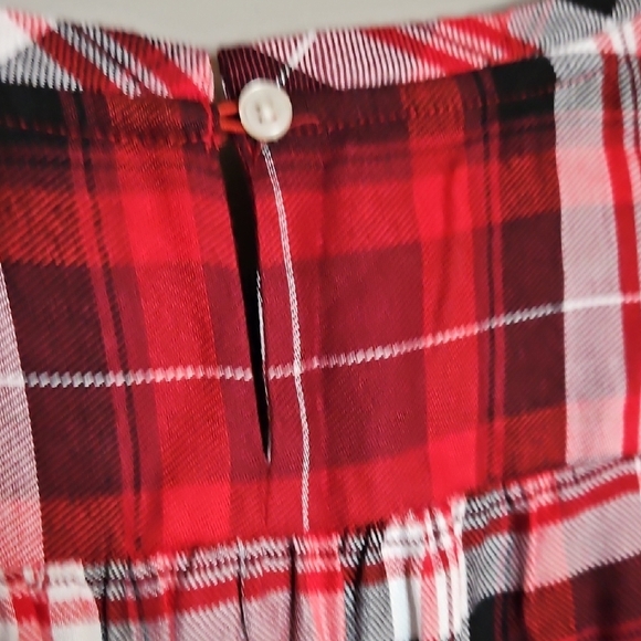 LOFT Red and Black Relaxed Blouse with Buttoned Front - Picture 5 of 6
